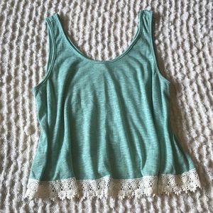 Forever 21 Flowy tank top with lace trim size 2XL